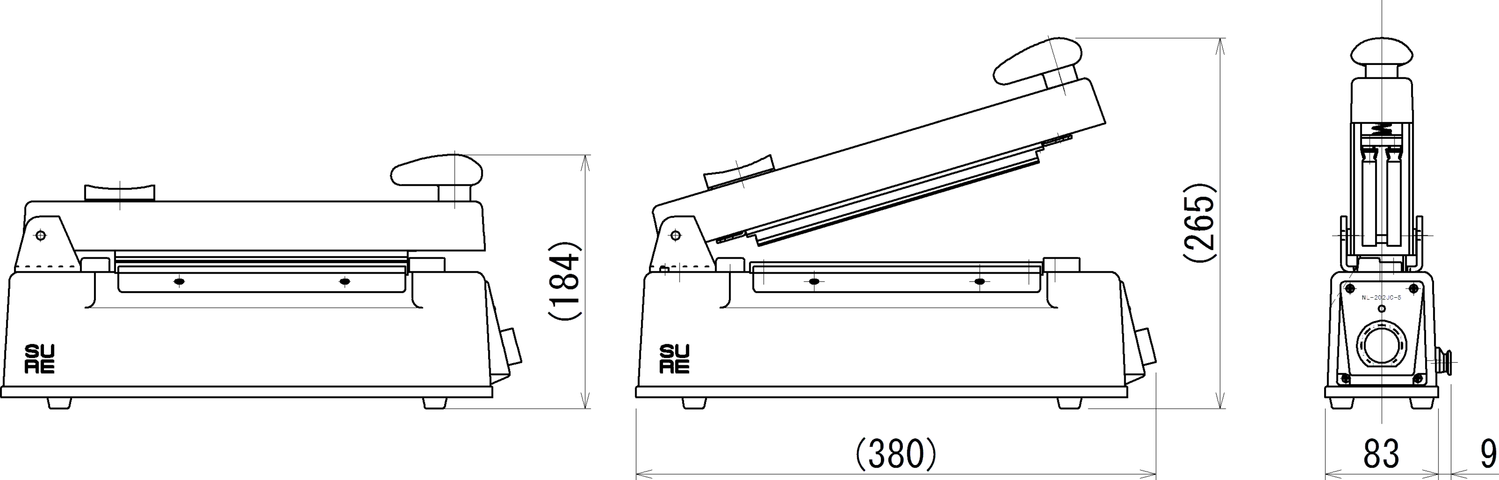 石崎電機製作所 SURE（シュアー） 卓上シーラー カッター付きタイプ NL-203JC-5 - 10